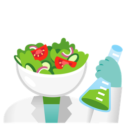 green salad and test tube