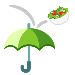 green salad and umbrella