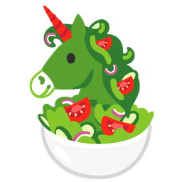 green salad and unicorn