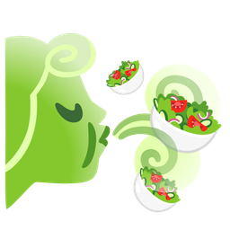 green salad and wind face