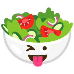 Green salad and Winking face with tongue
