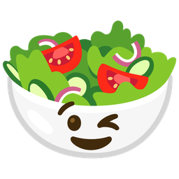 Green salad and Winking face