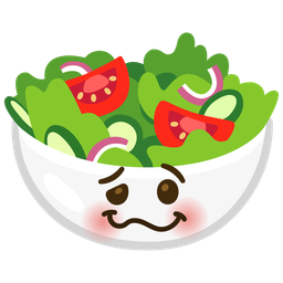 green salad and woozy face