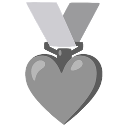 grey heart and 2nd place medal