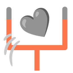 grey heart and american football