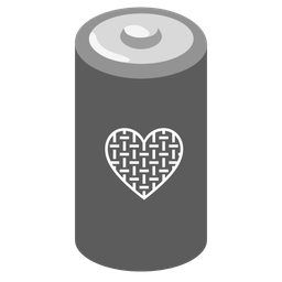 grey heart and battery