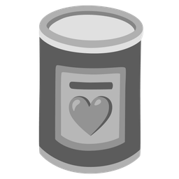 grey heart and canned food