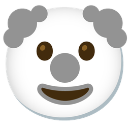 grey heart and clown face