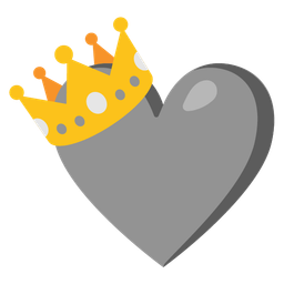 grey heart and crown