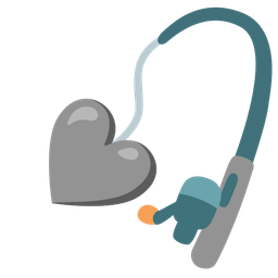 grey heart and fishing pole