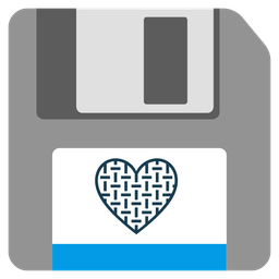 grey heart and floppy disk