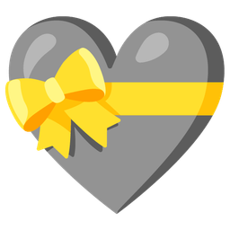 Grey heart and Heart with ribbon
