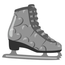 grey heart and ice skate