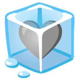 grey heart and ice
