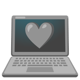 grey heart and laptop