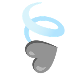 grey heart and leaf fluttering in wind