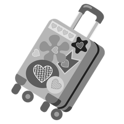 grey heart and luggage