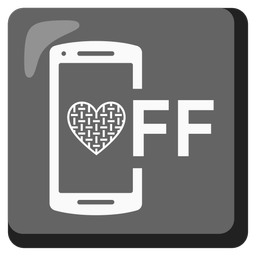 grey heart and mobile phone off