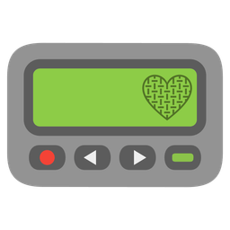 grey heart and pager