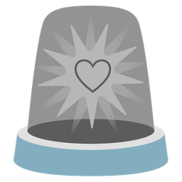 grey heart and police car light