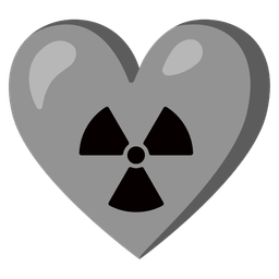 grey heart and radioactive