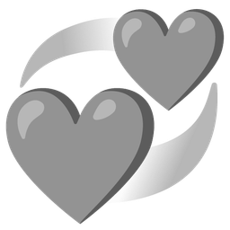grey heart and revolving hearts
