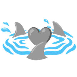 grey heart and shark