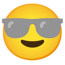 Grey heart and Smiling face with sunglasses