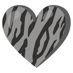 grey heart and tiger face