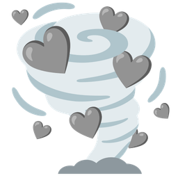 grey heart and tornado