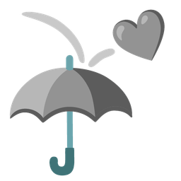 grey heart and umbrella