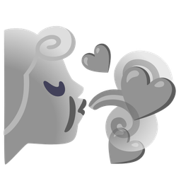 grey heart and wind face