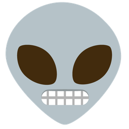 grimacing face and alien