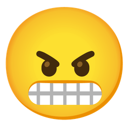 grimacing face and angry face