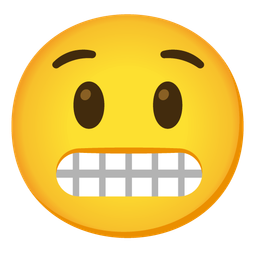 grimacing face and astonished face