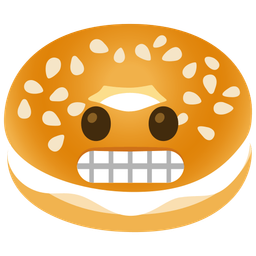 grimacing face and bagel