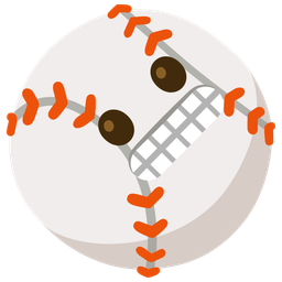 grimacing face and baseball