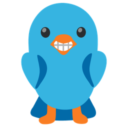 grimacing face and bird