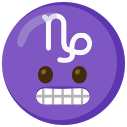 grimacing face and Capricorn