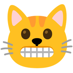 grimacing face and cat face