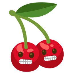 grimacing face and cherries