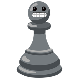 grimacing face and chess pawn