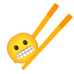 grimacing face and chopsticks