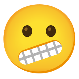 grimacing face and confused face