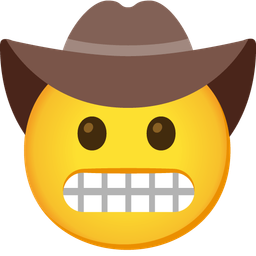 grimacing face and cowboy hat face
