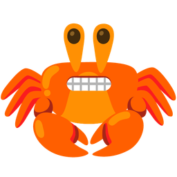 grimacing face and crab