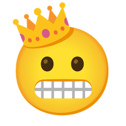grimacing face and crown