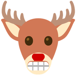 grimacing face and deer