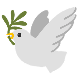 grimacing face and dove