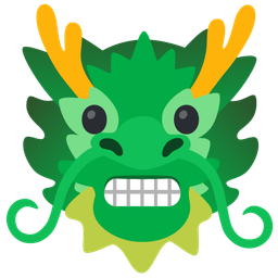 grimacing face and dragon